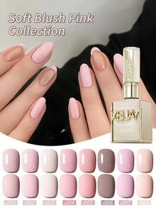 XEIJAYI 15ML 8pcs Pink Series Gel Nail Polish Set, UV LED Immersion Nail Polish,Holiday DIY Nail Polish Design For All Seasons Nails