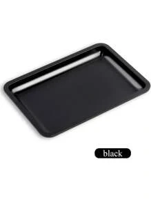 1pc Square Oval Nail Accessory Tool Storage Tray Stainless Steel Plate Nail Decoration Display Tray