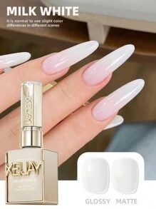 1Pc 15ML Milky White Pure Nail Polish Gel Nail Add Semi-Permanent Soak Off UV LED Construction Gel Varnish Nails