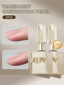 2 Bottles 15ml Clear Base Coat Nail Polish, For Strengthening & Extending Gel Nails, Removable UV/LED Gel Nail Polish