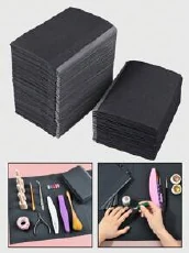 Black disposable manicure table mats