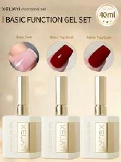 40ml base + glossy top + matte top coat set